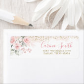 Étiquette de adresse de Baby shower rose pâle (En situation)