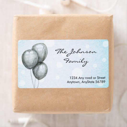 Étiquette de adresse de ballons (En situation)