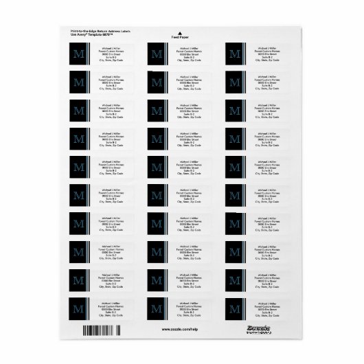 Étiquette de adresse de bande monographique profes (Feuille entière)