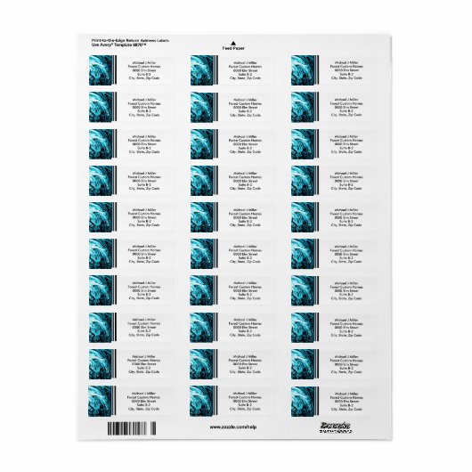 Étiquette de adresse de bande monographique profes (Feuille entière)