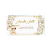 Étiquette de adresse de baptême de garçon Fiesta d (Devant)