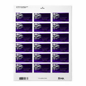 Étiquette de adresse de bijoux violet Mascarade en (Feuille entière)