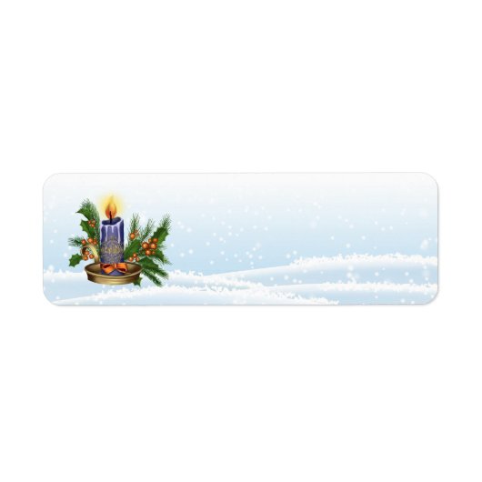 Étiquette de adresse de bougie d'hiver (Devant)