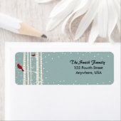 Étiquette de adresse de bouleau (En situation)