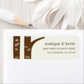 Étiquette de adresse de bouleaux (En situation)