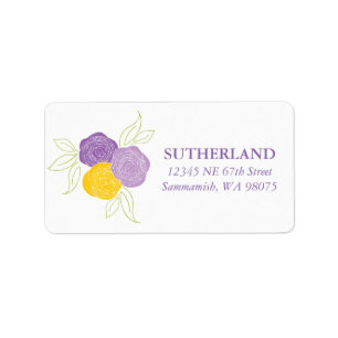 Étiquette de adresse de bouquet de Ranunculus