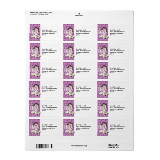 Étiquette de adresse de Bridge Lady (Feuille entière)