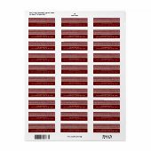 Étiquette de adresse de broderie bourguignonne (Feuille entière)