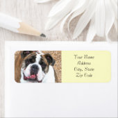 Étiquette de adresse de bulldog anglais (En situation)