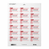 Étiquette de adresse de bulles rouges et blanches (Feuille entière)