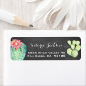 Étiquette de adresse de cactus à aquarelle de tabl (En situation)