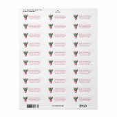 Étiquette de adresse de cactus couleur rose et ver (Feuille entière)