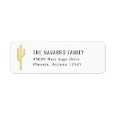 Étiquette de adresse de Cactus du désert de Bohême (Devant)