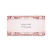 Étiquette de adresse de cadre rose (Devant)