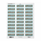 Étiquette de adresse de cadre rustique Turquoise (Feuille entière)