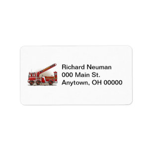 Étiquette de adresse de camion de pompiers de