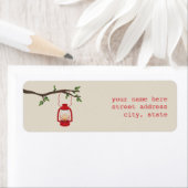 Étiquette de adresse de camping à lanterne à huile (En situation)