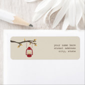 Étiquette de adresse de camping à lanterne à huile (En situation)