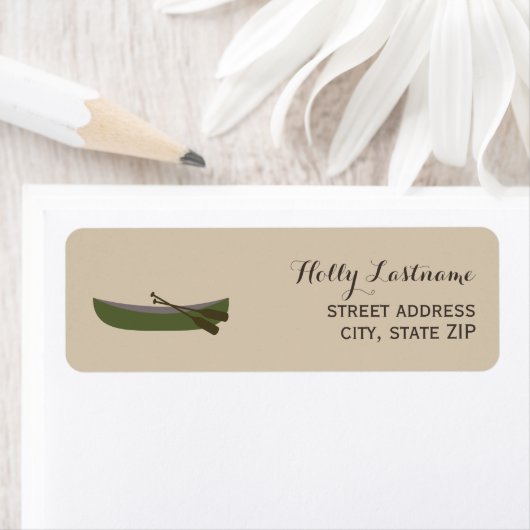 Étiquette de adresse de canot vert (En situation)