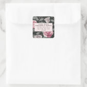 Étiquette de adresse de Carré Vintage foncé (Sac)