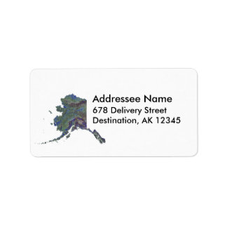 Étiquette de adresse de carte Alaska