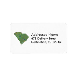 Étiquette de adresse de carte de la Caroline du Su