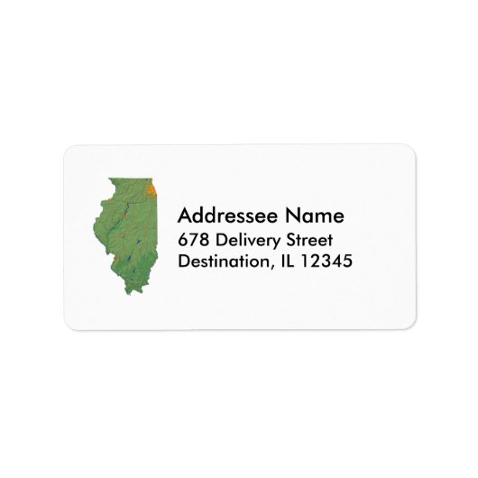 Étiquette de adresse de carte de l'Illinois (Devant)