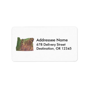 Étiquette de adresse de carte de l'Orégon