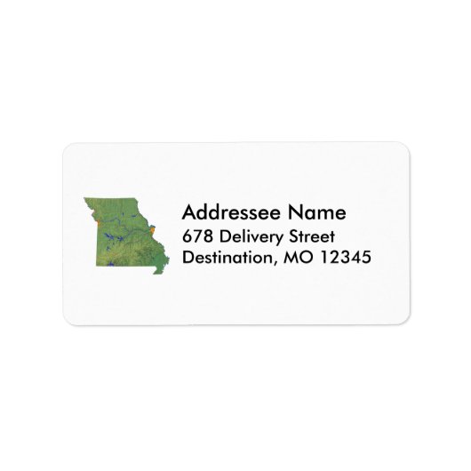 Étiquette de adresse de carte du Missouri (Devant)