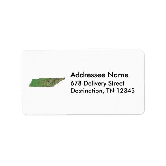Étiquette de adresse de carte du Tennessee (Devant)