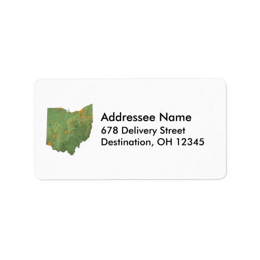 Étiquette de adresse de carte Ohio (Devant)