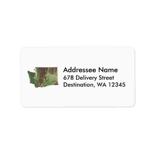 Étiquette de adresse de carte Washington (Devant)