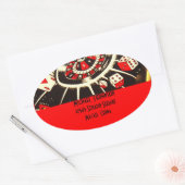 Étiquette de adresse de casino en Lucky Red (Enveloppe)