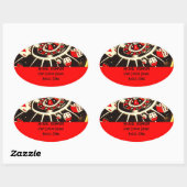 Étiquette de adresse de casino en Lucky Red (Feuille)