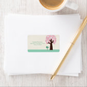 Étiquette de adresse de cercles et d'oiseaux tenda (En situation)