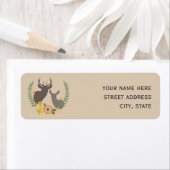 Étiquette de adresse de cerfs floraux orange (En situation)