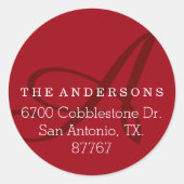 Étiquette de adresse de cerise monogramme en gras (Devant)