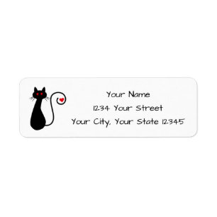 Étiquette de adresse de chat d'amour