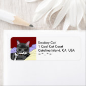 Étiquette de adresse de chats Smokey (En situation)