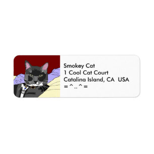 Étiquette de adresse de chats Smokey