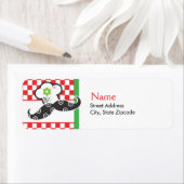 Étiquette de adresse de chef fille moustache (En situation)