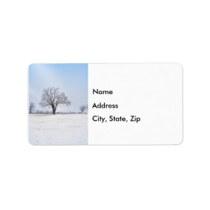 Étiquette de adresse de chêne d'hiver