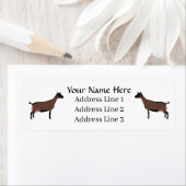 Étiquette de adresse de chèvre laitière Oberhasli  (En situation)