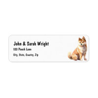 Étiquette de adresse de chien Akita personnalisé