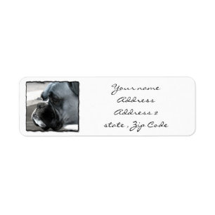 Étiquette de adresse de chien de boxeur