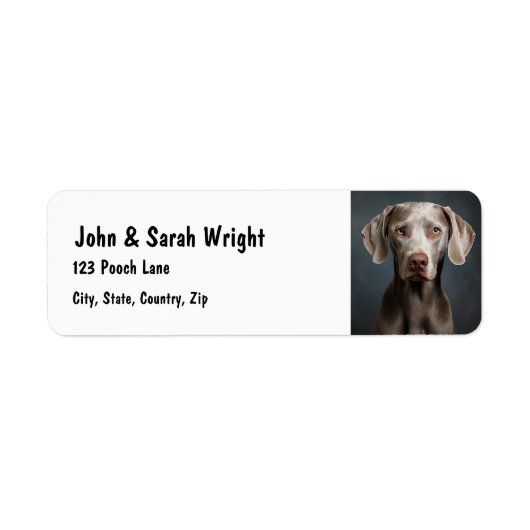 Étiquette de adresse de chien Weimaraner personnal (Devant)