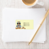 Étiquette de adresse de Chouette colorée Whimsical (En situation)