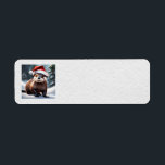 Étiquette de adresse de Christmas Otter<br><div class="desc">étiquette de adresse de noël de la loutre</div>