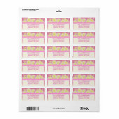 Étiquette de adresse de citronnade rose, texte de  (Feuille entière)