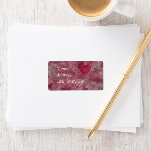 Étiquette de adresse de coeur (En situation)